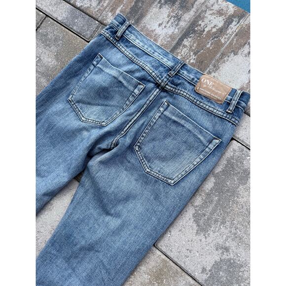 ONE TEASPOON distressed Awesome Baggies destroyed straight leg denim jeans - Picture 6 of 11